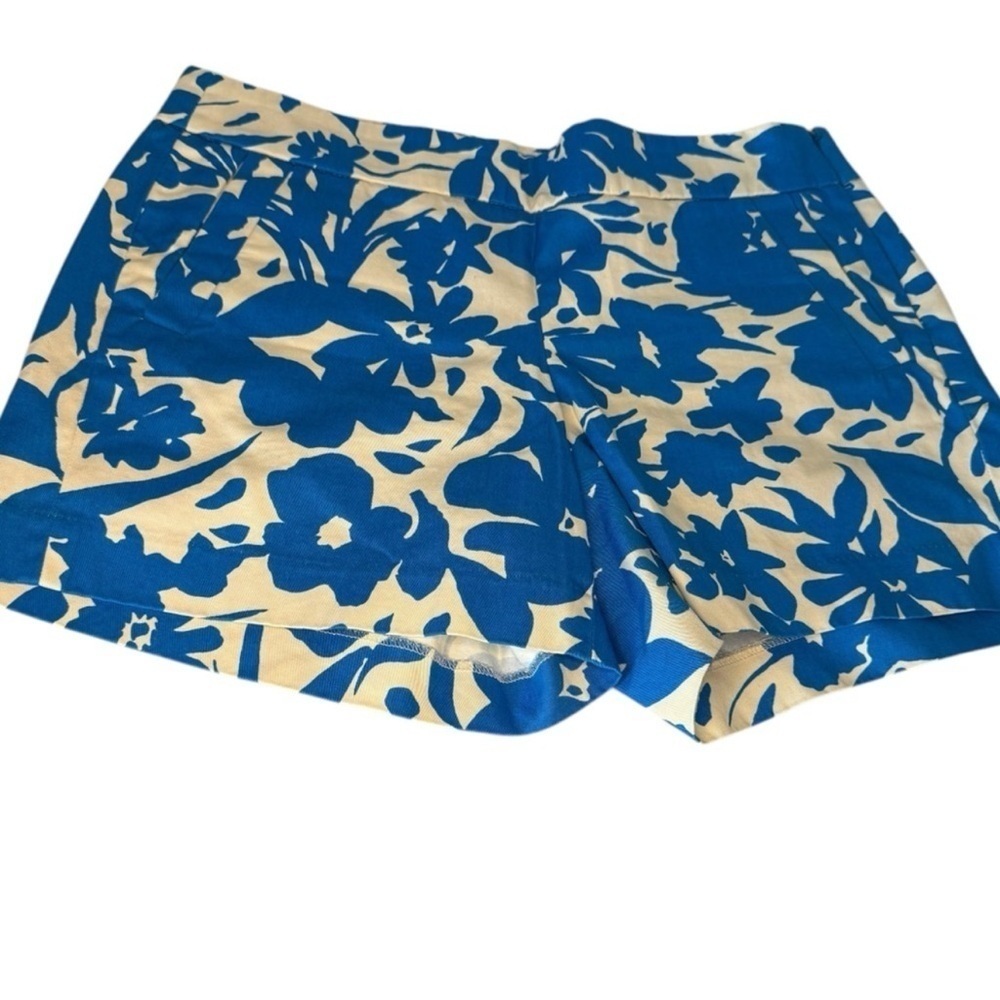 J. Crew Blue and Cream trouser Shorts with Floral Design - Picture 1 of 6
